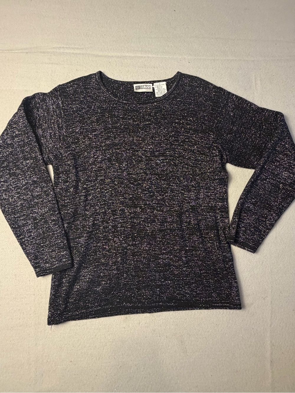 Russ Women's Black silver Marled Crewneck Sweater S